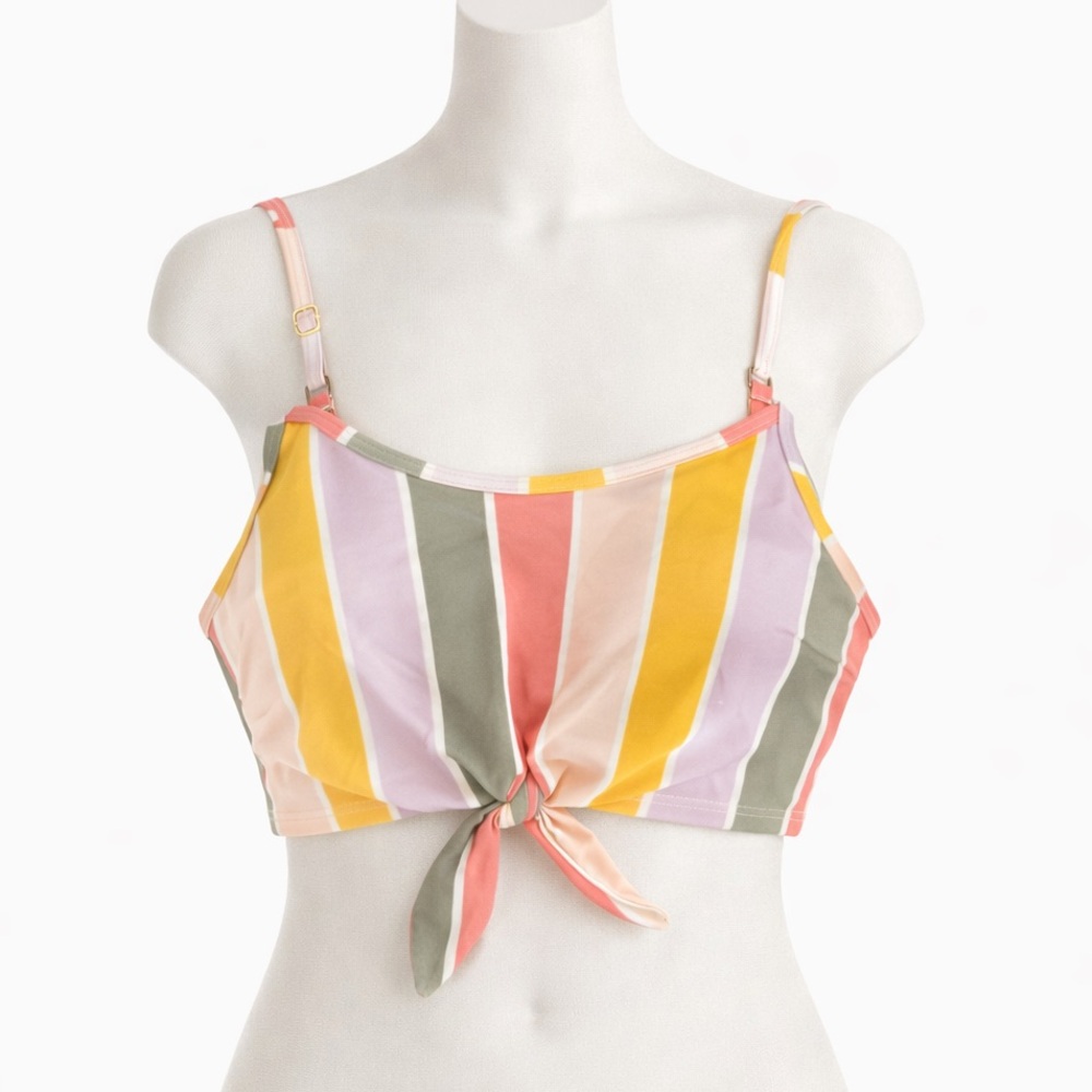 Hollister Striped Multicolor Bathing Suit Top